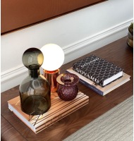 Luminária metal cobre com cúpula de vidro branco