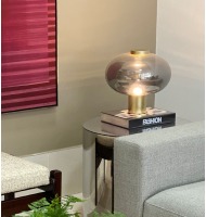 Luminária vidro mirage dourado e fumê