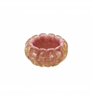 Micro centro murano canelado rosa escuro com ouro Micro centro murano canelado rosa escuro com ouro