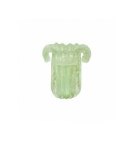 Mini vaso murano pétalas menta com ouro