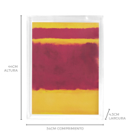 Quadro acrílico com gravura pink e amarelo