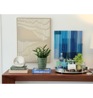 Quadro canva relevo linhas offwhite