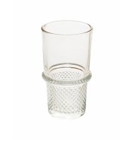 Set 6 copos de vidro temperado lapidado alto