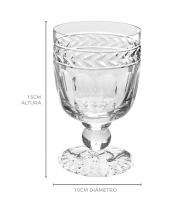 Taça cristal lapidado Mozart laranjeiras