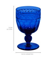 Taça cristal lapidado Mozart laranjeiras azul