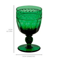 Taça cristal lapidado Mozart laranjeiras verde 