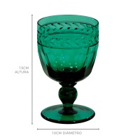 Taça cristal lapidado Mozart laranjeiras verde escuro