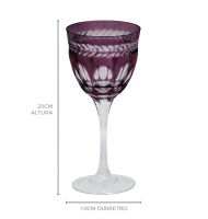 Taça cristal lapidado Mozart vinho tinto berinjela