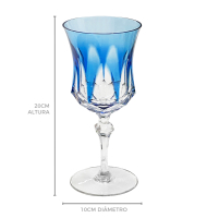 Taça cristal Mozart vinho tinto azul claro