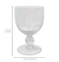 Taça cristal para água com friso em relevo  