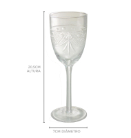 Taça vidro lapidada transparente para champagne