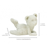 Urso resina branco deitado