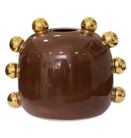 Vaso Ana com ouro marrom Vaso Ana com ouro marrom