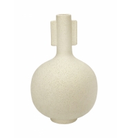 Vaso cerâmica bege claro nórdico dots alto Vaso cerâmica bege claro nórdico dots alto