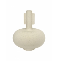 Vaso cerâmica bege claro nórdico dots baixo Vaso cerâmica bege claro nórdico dots baixo