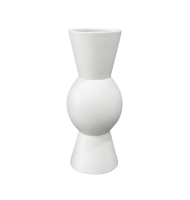Vaso cerâmica bola central G branco fosco Vaso cerâmica bola central G branco fosco