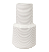 Vaso cerâmica branco alto textura linhas Vaso cerâmica branco alto textura linhas