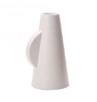 Vaso cerâmica branco com alça G Vaso cerâmica branco com alça G