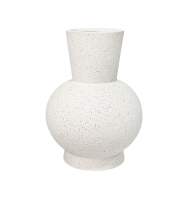 Vaso cerâmica branco fosco textura preta  Vaso cerâmica branco fosco textura preta