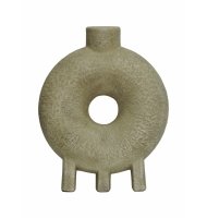 Vaso cerâmica circular texturizado bege Vaso cerâmica circular texturizado bege