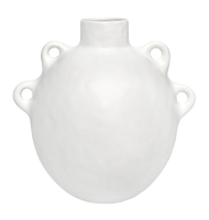 Vaso cerâmica fosca branco argolas laterais Vaso cerâmica fosca branco argolas laterais