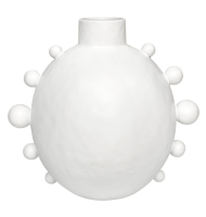 Vaso cerâmica fosca branco bolas laterais  Vaso cerâmica fosca branco bolas laterais