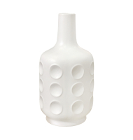 Vaso cerâmica fosca branco círculos Vaso cerâmica fosca branco círculos