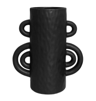 Vaso cerâmica fosca preto alças  Vaso cerâmica fosca preto alças