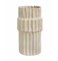 Vaso cerâmica plissado bege alto Vaso cerâmica plissado bege alto