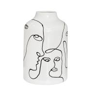 Vaso cerâmica retratos preto e branco  Vaso cerâmica retratos preto e branco