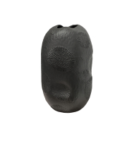 Vaso cerâmica textura círculos preto fosco Vaso cerâmica textura círculos preto fosco