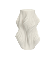 Vaso cerâmica texturizada off white ondas   Vaso cerâmica texturizada off white ondas