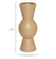 Vaso cerâmica bola central G bege fosco