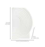 Vaso cerâmica branco circulo listras