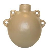 Vaso cerâmica fosca bege argolas laterais Vaso cerâmica fosca bege argolas laterais