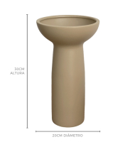 Vaso cerâmica G bege fosco freya
