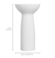 Vaso cerâmica G freya branco fosco