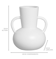 Vaso cerâmica G nórdico branco fosco