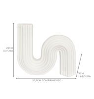 Vaso cerâmica lines off white 