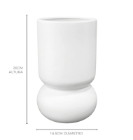 Vaso cerâmica oslo branco fosco