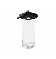 Vaso de vidro com metal preto G Estúdio Dentro Vaso de vidro com metal preto G Estúdio Dentro