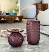 Vaso diMurano açai reto lapidado