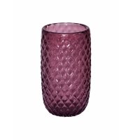 Vaso diMurano açai reto lapidado Vaso diMurano açai reto lapidado
