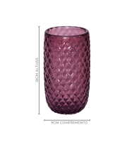 Vaso diMurano açai reto lapidado
