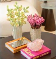 Vaso diMurano francesca M off white com ouro