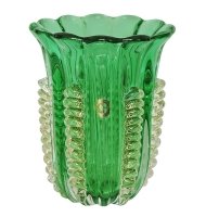 Vaso diMurano francesca M verde esmeralda com ouro Vaso diMurano francesca M verde esmeralda com ouro