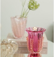 Vaso diMurano francesca P pink com ouro