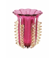 Vaso diMurano francesca P pink com ouro Vaso diMurano francesca P pink com ouro