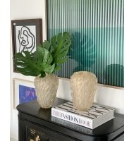 Vaso diMurano giovanna off white com ouro