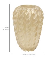 Vaso diMurano giovanna off white com ouro